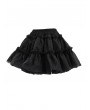 Devil Fashion Black Gothic Casual Layered Ruffle A-Line Mini Skirt