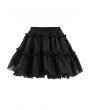 Devil Fashion Black Gothic Casual Layered Ruffle A-Line Mini Skirt