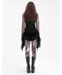 Devil Fashion Black Gothic Vintage Flared Net Sleeve Top for Women