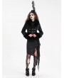 Devil Fashion Black Gothic Vintage Faux Fur Trim Fitted Short Jacket for Women