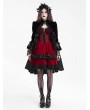 Devil Fashion Black Vintage Gothic Velvet Open Front Tail Coat for Women