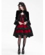 Devil Fashion Black Vintage Gothic Velvet Open Front Tail Coat for Women