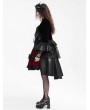 Devil Fashion Black Vintage Gothic Velvet Open Front Tail Coat for Women