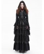 Devil Fashion Dark Gothic Vintage Pattern Irregular Hooded Tail Coat for Women