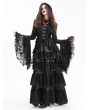 Devil Fashion Dark Gothic Vintage Pattern Irregular Hooded Tail Coat for Women