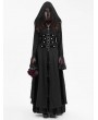 Devil Fashion Black Vintage Gothic Gorgeous Bead Tassel Hooded Long Jacket for Women