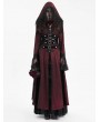 Devil Fashion Wine Red Vintage Gothic Gorgeous Bead Tassel Hooded Long Jacket for Women