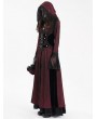 Devil Fashion Wine Red Vintage Gothic Gorgeous Bead Tassel Hooded Long Jacket for Women