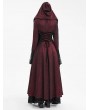 Devil Fashion Wine Red Vintage Gothic Gorgeous Bead Tassel Hooded Long Jacket for Women