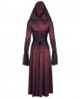 Devil Fashion Wine Red Vintage Gothic Gorgeous Bead Tassel Hooded Long Jacket for Women