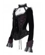 Devil Fashion Black and Red Romantic Gothic Velvet Lace Short Jacket for Women