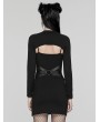 Punk Rave Black Gothic Punk Techwear Knitted Two Piece Dress Set