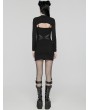 Punk Rave Black Gothic Punk Techwear Knitted Two Piece Dress Set