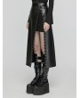 Punk Rave Black Fashion Gothic Daily Faux Leather Slit Skirt