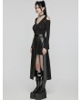 Punk Rave Black Fashion Gothic Daily Faux Leather Slit Skirt