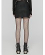 Punk Rave Black Gothic Punk 3D Pleated Bodycon Mini Skirt