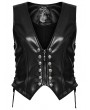 Punk Rave Black Gothic Punk Rivet Faux Leather Vest for Women