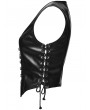 Punk Rave Black Gothic Punk Rivet Faux Leather Vest for Women