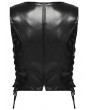 Punk Rave Black Gothic Punk Rivet Faux Leather Vest for Women