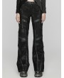 Punk Rave Black Gothic Punk Cool Straight Mesh Denim Pants for Women