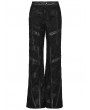 Punk Rave Black Gothic Punk Cool Straight Mesh Denim Pants for Women