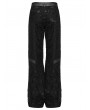 Punk Rave Black Gothic Punk Cool Straight Mesh Denim Pants for Women