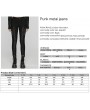 Punk Rave Black Gothic Punk Metal Triangular Buckle Embellished Jeans for Women