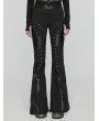 Punk Rave Black Gothic Punk Rivets Flare Pants for Women