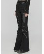 Punk Rave Black Gothic Punk Rivets Flare Pants for Women