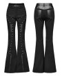 Punk Rave Black Gothic Punk Rivets Flare Pants for Women