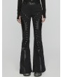 Punk Rave Black Gothic Punk Rivets Flare Pants for Women