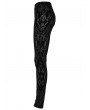 Punk Rave Black Vintage Gothic Pattern Flocked Mesh Leggings for Women