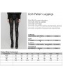 Punk Rave Black Vintage Gothic Pattern Flocked Mesh Leggings for Women