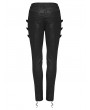 Punk Rave Black Gothic Retro Printed Metal Buckle Pants for Women