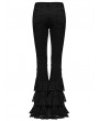 Punk Rave Black Gothic Layered Lace Flared Low Waist Jeans for Women