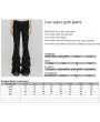 Punk Rave Black Gothic Layered Lace Flared Low Waist Jeans for Women