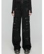 Punk Rave Black Gothic Punk Decadent Cross Patch Straight Loose Pants for Women