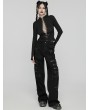 Punk Rave Black Gothic Punk Decadent Cross Patch Straight Loose Pants for Women