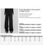 Punk Rave Black Gothic Punk Decadent Cross Patch Straight Loose Pants for Women