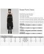 Punk Rave Black Gothic Sweet Punk Tiered High-Low Lace Dress with Detachable Collar