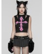 Punk Rave Black and Pink Gothic Cute Cat Claws Gloves for Women