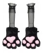 Punk Rave Black and Pink Gothic Cute Cat Claws Gloves for Women