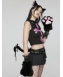 Punk Rave Black Gothic Cute Cat Ears Headband with Tail Set