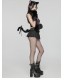 Punk Rave Black Gothic Cute Cat Ears Headband with Tail Set