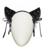 Punk Rave Black Gothic Cute Cat Ears Headband with Tail Set