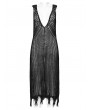 Punk Rave Black Gothic Post-Apocalyptic Techwear Style Hollow Out Dress