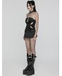 Punk Rave Black Gothic Personalized Sexy Mini Pleated Skirt