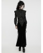 Punk Rave Black Gothic Retro Embroidery Velvet Fishtail Skirt