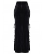 Punk Rave Black Gothic Retro Embroidery Velvet Fishtail Skirt