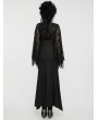 Punk Rave Black Gothic Punk Multi-Buckle Sexy Lace Bat Sleeves Dress